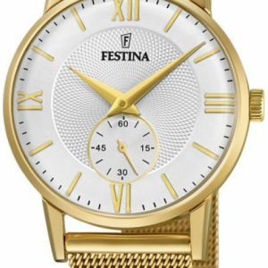 Festina Damklocka F20573-2 Retro Silverfärgad/Gulguldtonat stål