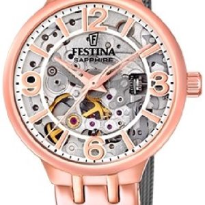 Festina Damklocka F20581-1 Skelettskuren/Stål Ø32.5 mm