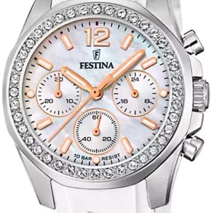 Festina Damklocka F20610-1 Boyfriend Vit/Gummi Ø38.1 mm