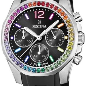 Festina Damklocka F20610-3 Boyfriend Svart/Gummi Ø38.1 mm