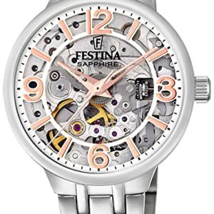 Festina Damklocka F20614-1 Skelettskuren/Stål Ø32.5 mm