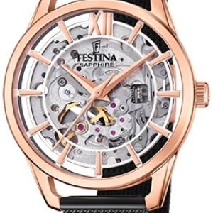 Festina Damklocka F20628-3 Classic Skelettskuren/Stål Ø35.5 mm