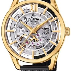 Festina Damklocka F20629-2 Classic Skelettskuren/Stål Ø35.5 mm