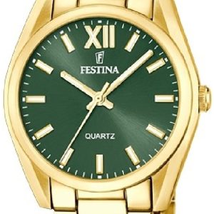 Festina Damklocka F20640-4 Boyfriend Grön/Gulguldtonat stål Ø36.8