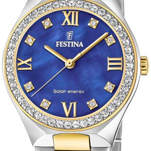 Festina Damklocka F20659-2 Petite Blå/Gulguldtonat stål Ø35 mm