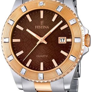 Festina Dress Damklocka F16687-4 Brun/Roséguldstonat stål Ø40 mm