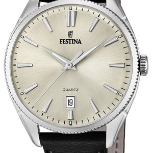 Festina Dress Herrklocka F16977-3 Beige/Läder Ø41.5 mm