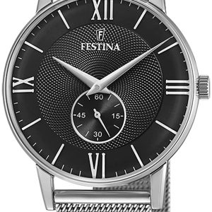 Festina F20568-4 Retro Svart/Stål Ø36 mm