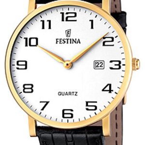 Festina Herrklocka F16478-1 Classic Vit/Läder Ø40 mm