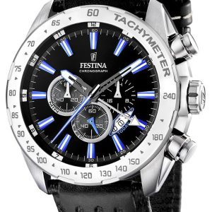 Festina Herrklocka F16489-3 Sport Svart/Läder Ø46 mm