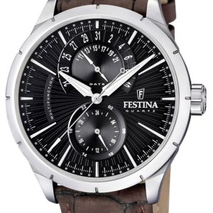 Festina Herrklocka F16573-4 Dress Svart/Läder Ø46 mm