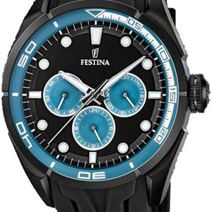 Festina Herrklocka F16610-B Multifunction Svart/Gummi Ø44 mm