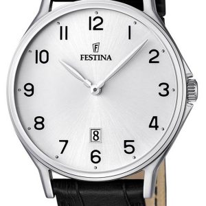 Festina Herrklocka F16745-1 Dress Silverfärgad/Läder Ø39 mm