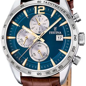 Festina Herrklocka F16760-7 Timeless Blå/Läder Ø43.5 mm