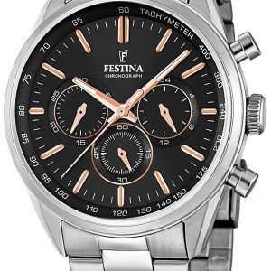 Festina Herrklocka F16820-B Svart/Stål Ø44 mm