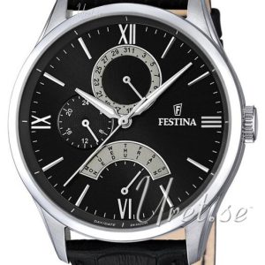 Festina Herrklocka F16823-2 Sport Svart/Läder Ø43 mm