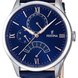 Festina Herrklocka F16823-3 Dress Blå/Läder Ø43 mm