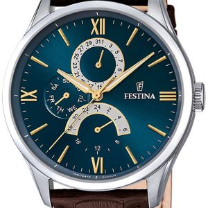 Festina Herrklocka F16823-A Timeless Blå/Läder Ø43.5 mm