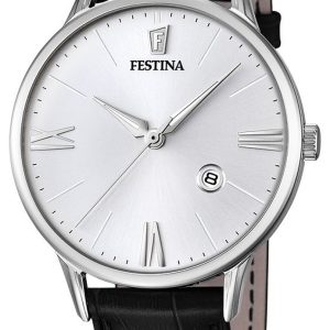 Festina Herrklocka F16824-1 Dress Silverfärgad/Läder Ø41 mm