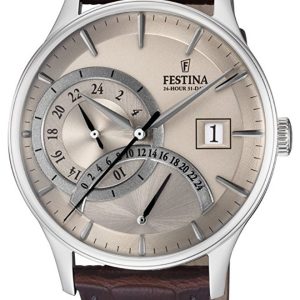 Festina Herrklocka F16983-2 Silverfärgad/Läder Ø42 mm