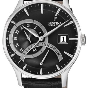 Festina Herrklocka F16983-4 Svart/Läder Ø42 mm