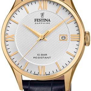 Festina Herrklocka F20010-2 Silverfärgad/Läder Ø40 mm