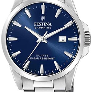 Festina Herrklocka F20024-3 Swiss Made Blå/Stål Ø41 mm