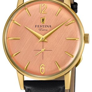 Festina Herrklocka F20249-3 Roséguldstonad/Läder Ø45 mm