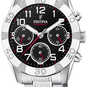 Festina Herrklocka F20345-3 Junior Svart/Stål Ø36 mm