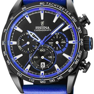 Festina Herrklocka F20351-2 Svart/Läder Ø44 mm