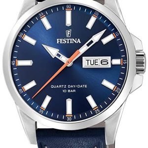 Festina Herrklocka F20358-3 Blå/Läder Ø41 mm