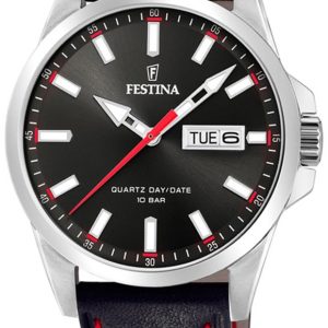 Festina Herrklocka F20358-4 Svart/Läder Ø41 mm