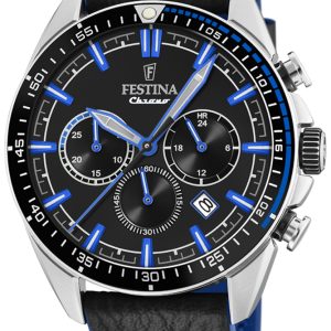 Festina Herrklocka F20377-3 Svart/Läder Ø44 mm