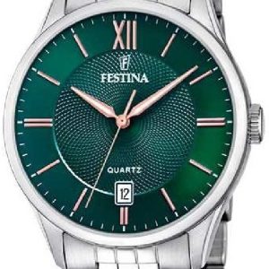 Festina Herrklocka F20425-7 Classic Grön/Stål Ø43 mm