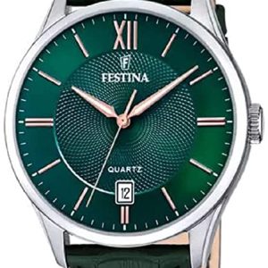 Festina Herrklocka F20426-7 Classic Grön/Läder Ø43 mm