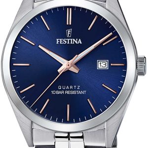 Festina Herrklocka F20437-B Classic Blå/Stål Ø40 mm