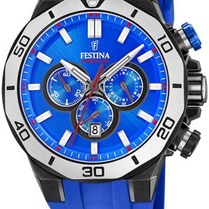 Festina Herrklocka F20450-7 Chrono Bike Blå/Gummi Ø44 mm