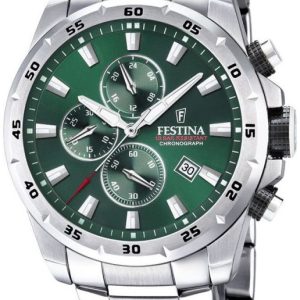 Festina Herrklocka F20463-3 Grön/Stål Ø45 mm