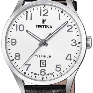 Festina Herrklocka F20467-1 Silverfärgad/Läder Ø40 mm