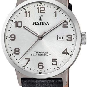 Festina Herrklocka F20471-1 Silverfärgad/Läder Ø41 mm