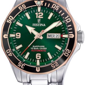 Festina Herrklocka F20478-4 Grön/Stål Ø42.3 mm