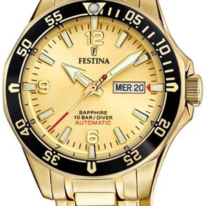 Festina Herrklocka F20479-1 Gulguldstonad/Gulguldtonat stål Ø43 mm