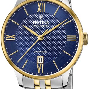 Festina Herrklocka F20483-2 Blå/Gulguldtonat stål Ø41 mm