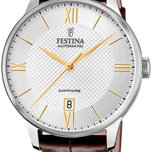 Festina Herrklocka F20484-2 Silverfärgad/Läder Ø41 mm