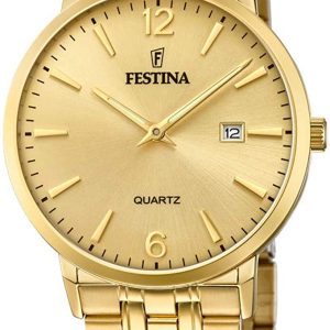 Festina Herrklocka F20513-3 Gulguldstonad/Gulguldtonat stål Ø41 mm