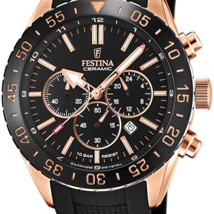 Festina Herrklocka F20516-2 Ceramic Svart/Gummi Ø44 mm