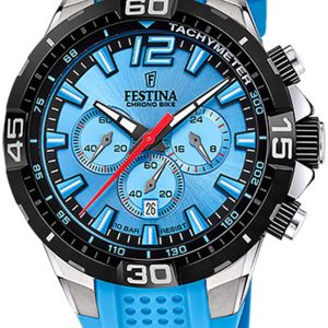 Festina Herrklocka F20523-8 Chrono Bike Blå/Gummi Ø44.5 mm