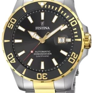 Festina Herrklocka F20532-2 Diver Svart/Guldtonat stål Ø44 mm