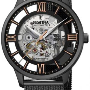 Festina Herrklocka F20535-2 Skelettskuren/Stål Ø42 mm