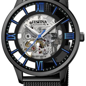 Festina Herrklocka F20535-3 Skelettskuren/Stål Ø41 mm